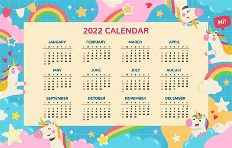 Printable Calendar Digital Download 12 Month Calendar Calendar