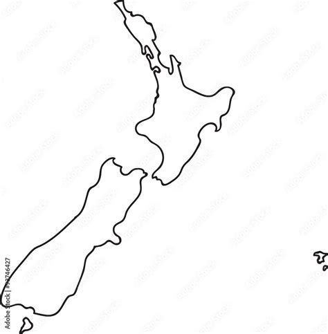 Doodle Freehand Outline Sketch Of New Zealand Map Vector Illustration