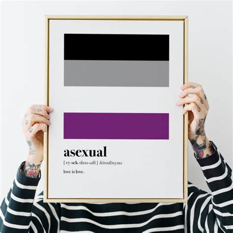asexual pride print subtle ace flag asexuality art love is etsy