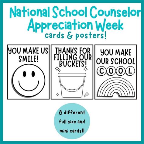 National School Counseling Appreciation Week Appreciation Cards And