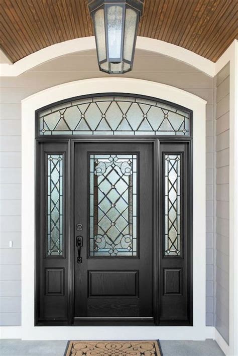 Front Door With Half Glass And Sidelights Glass Door Ideas