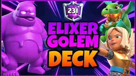 8000 TROPHIES W BEST ELIXER GOLEM DECK CLASH ROYALE YouTube