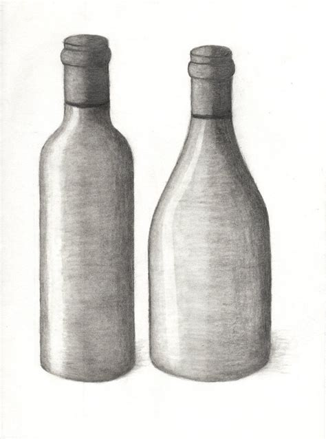 Drawing 101 Wine Bottle 2 By Xycolsen Traditional Art Drawings Still