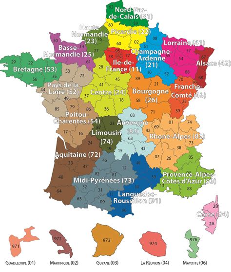 Carte De France Departements Et Regions