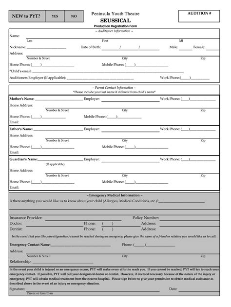 Theatre Audition Form Template Fill Out And Sign Printable Pdf