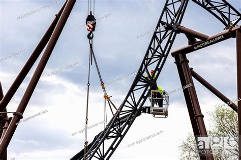 23 March 2023 Baden Württemberg Rust Steel Parts Are Seen At The Construction Site Of The New