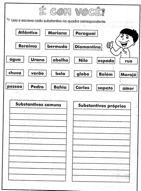 Atividade Substantivo Próprio E Comum 4 Ano