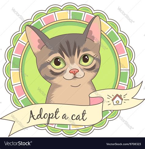 Cartoon Adopt Cat Royalty Free Vector Image Vectorstock