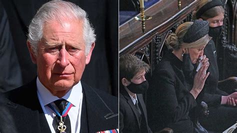royals show heartbreaking emotion at prince philip s funeral sophie wessex charles eugenie