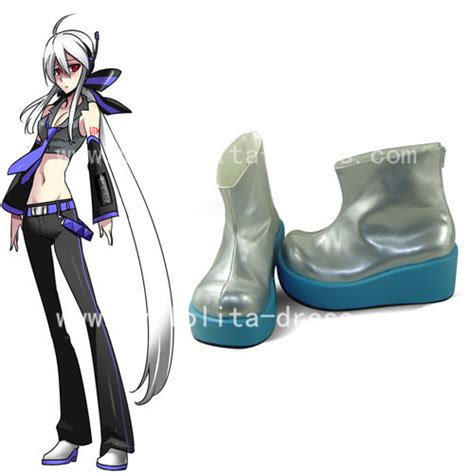 Silvery Shaft Blue Wedges Boots 5199 Lolita Anime Boots