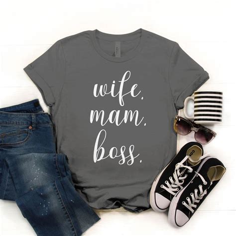 Womens Mother S Day Wife Mom Boss T Shirt Birthday Funny Ideas T Vintage T Shirts