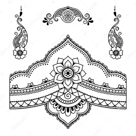 Premium Vector Set Of Mehndi Flower Pattern For Henna Drawing And