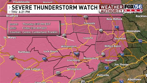 Severe Thunderstorm Watch Issued For Parts Of Central And Northeast Pa Until