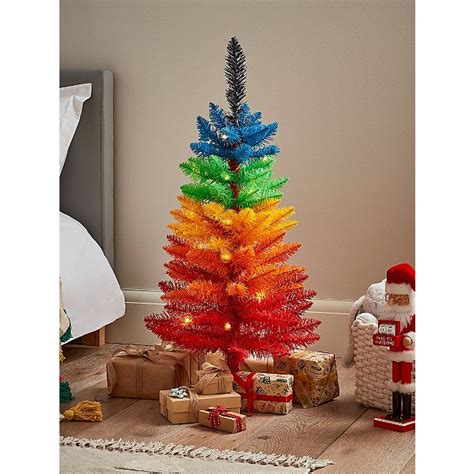 3ft Pre Lit Rainbow Christmas Tree Christmas George At Asda