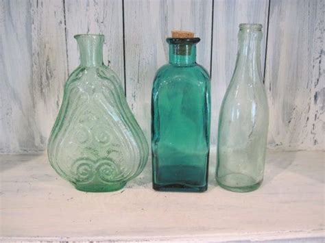 vintage decorative colored glass bottle by htartcraftandvintage 24 75 art deco color colored