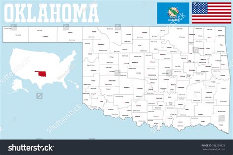 Large Detailed Map State Oklahoma All 스톡 벡터로열티 프리 338299823