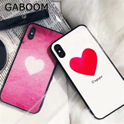 Gaboom Cute Red Heart Patterned Phone Case For Iphone X Case For Iphone