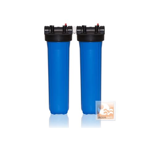 Die wasserfilter der big blue serie bieten ihnen eine komplette hauswasseranlage zur wasserfiltration für brunnenwasser und enteisenung direkt nach dem hausanschluss. H11-2 Big Blue 2er Haus Set