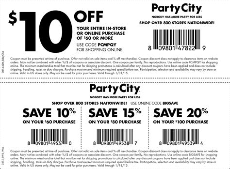 $3 off on our ios or android app: Pinned January 23rd: $10 off $60 at Party #City, or online ...