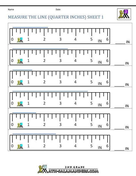 Using A Ruler To Measure Inches Worksheet