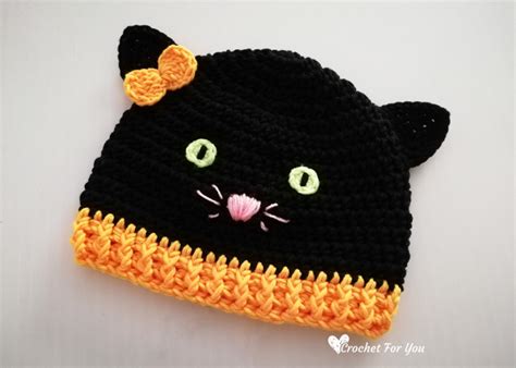 Crochet Halloween Black Cat Hat Free Pattern Crochet For You
