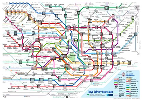 Map Of Tokyo Train Railway Lines And Railway Stations Of Tokyo
