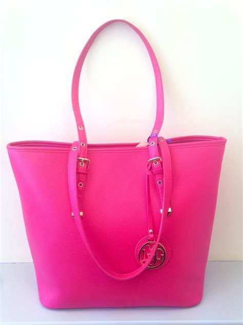 Pink Designer Handbag Tote Bags