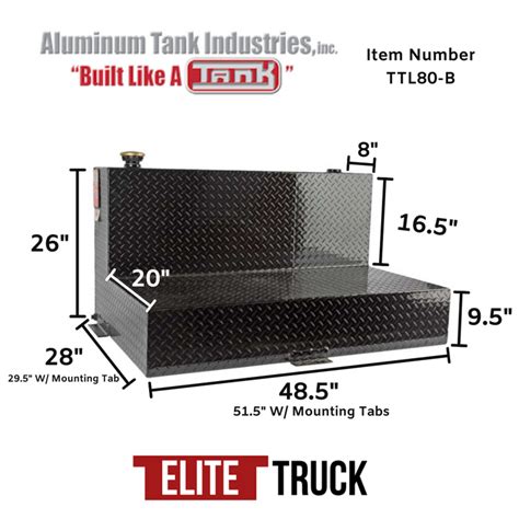 Ati 80 Gallon L Shaped Transfer Tank Black Aluminum Model Ttl80 B