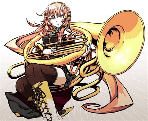 An Anime Playing A Golden Sousaphone Tuba Pictures Senior Pictures
