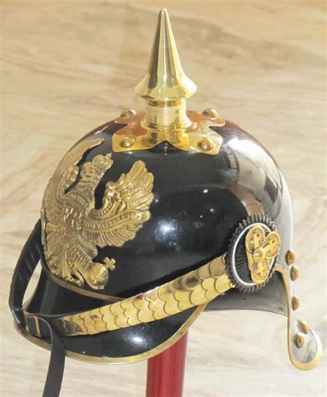 Wwiandii German Prussian Pickelhaube Helmet Brass Accents Imperial
