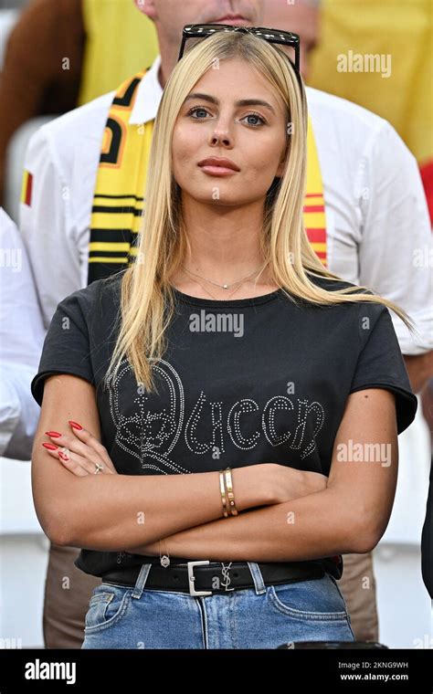 kevin de bruyne wife michele lacroix attends belgium v morocco match of the fifa world cup