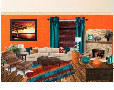Orange And Teal Living Room Decor