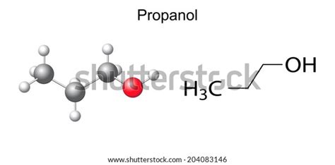 Structural Chemical Formula Propanol 1 Propanol Molecule Stock Vector