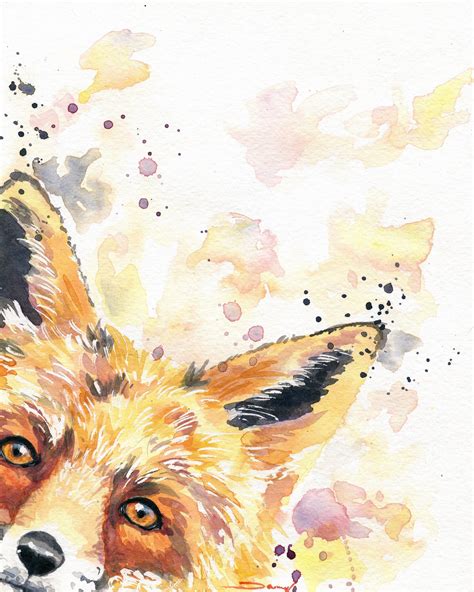 Fox Art Woodland Nursery Art Fox Painting Nursery Decor Etsy Fox