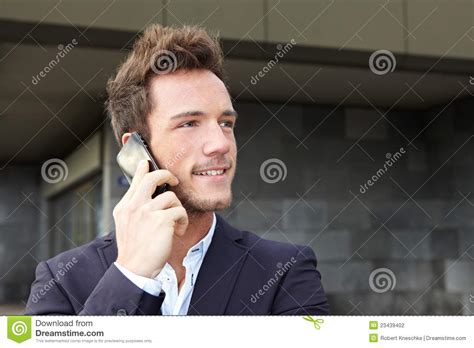 Business Man Making Cell Phone Call Stock Photo - Image of employee ...