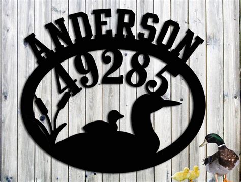 Loons Birds Lake Personalized Address Sign House Number Steel Etsy