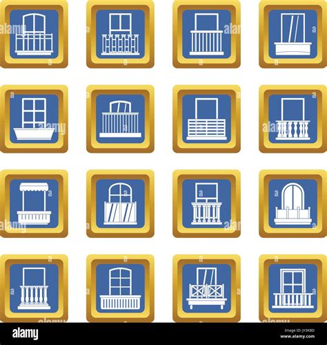 Window Forms Icons Set Blue Stock Vector Image And Art Alamy