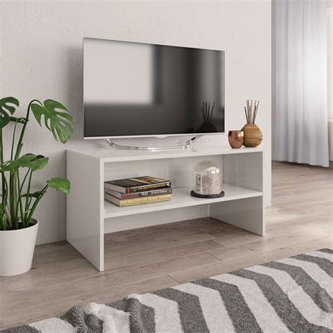 Kommoden tv schrank mit rollen in weiss innen geflammtes holz 4. TV-Schrank Hochglanz-Weiss 80 x 40 x 40 cm Spanplatte | TV ...