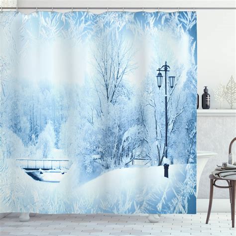 Winter Shower Curtain Winter Trees In Wonderland Theme Christmas New