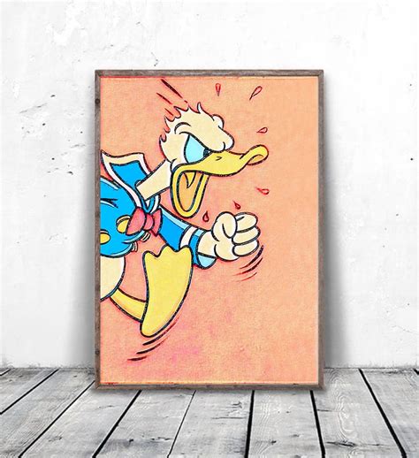 Art De Bande Dessinée Affiche De Donald Duck Impression Etsy France