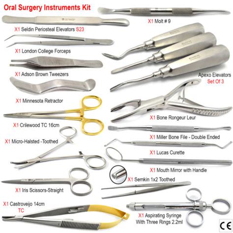 DENTAL Oral SURGICAL EXTRACTION SURGERY ELEVATORS FORCEPS INSTRUMENTS KIT PCS