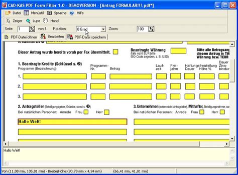 PDF Formular Füller - PDF Formulare ausfüllen