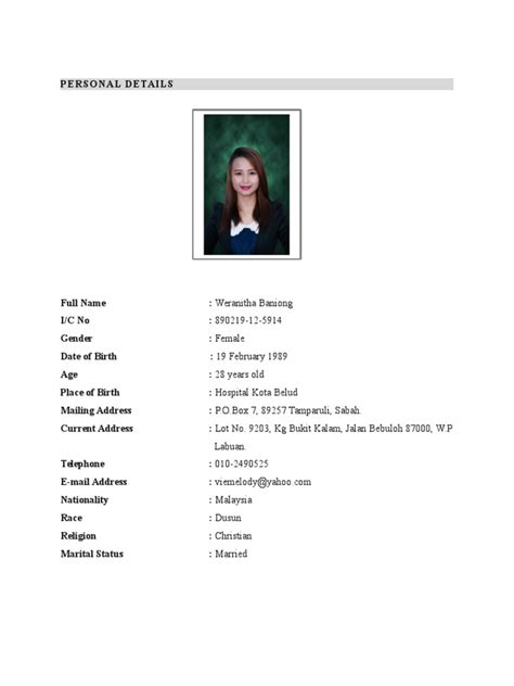 My Resume Pdf Further Education