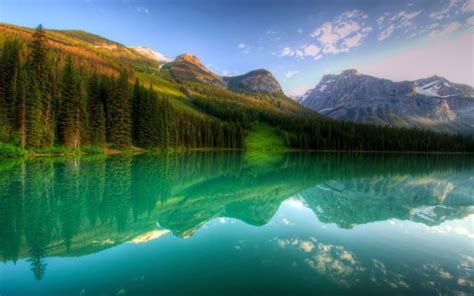 Canada Yoho Lake Forest Natural Landscape Wallpapers Hd Desktop