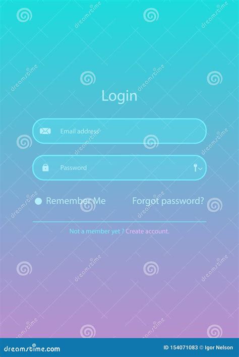 Login Form Page With Gradient Background Create Account Website Ui
