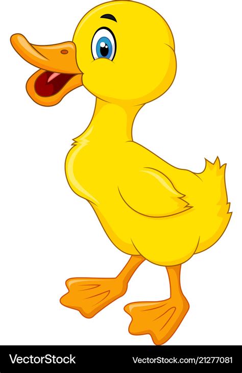 Happy Duck Cartoon Royalty Free Vector Image Vectorstock