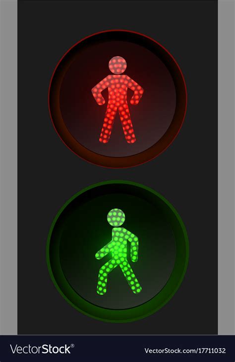 Pedestrian Traffic Lights With Red And Green Lamps