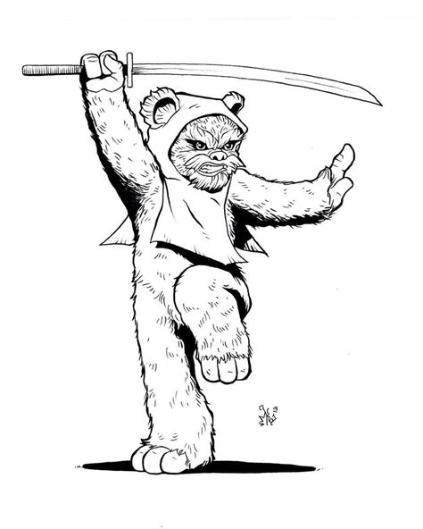 Ewok Outline Coloring Pages