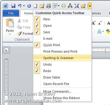 Customize The Quick Access Toolbar In Word Projectwoman Com