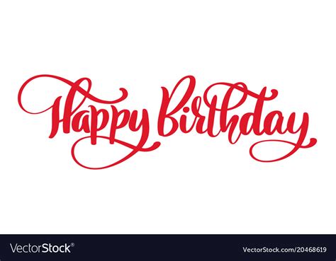 Black text on white background. Happy birthday hand drawn text phrase calligraphy Vector Image